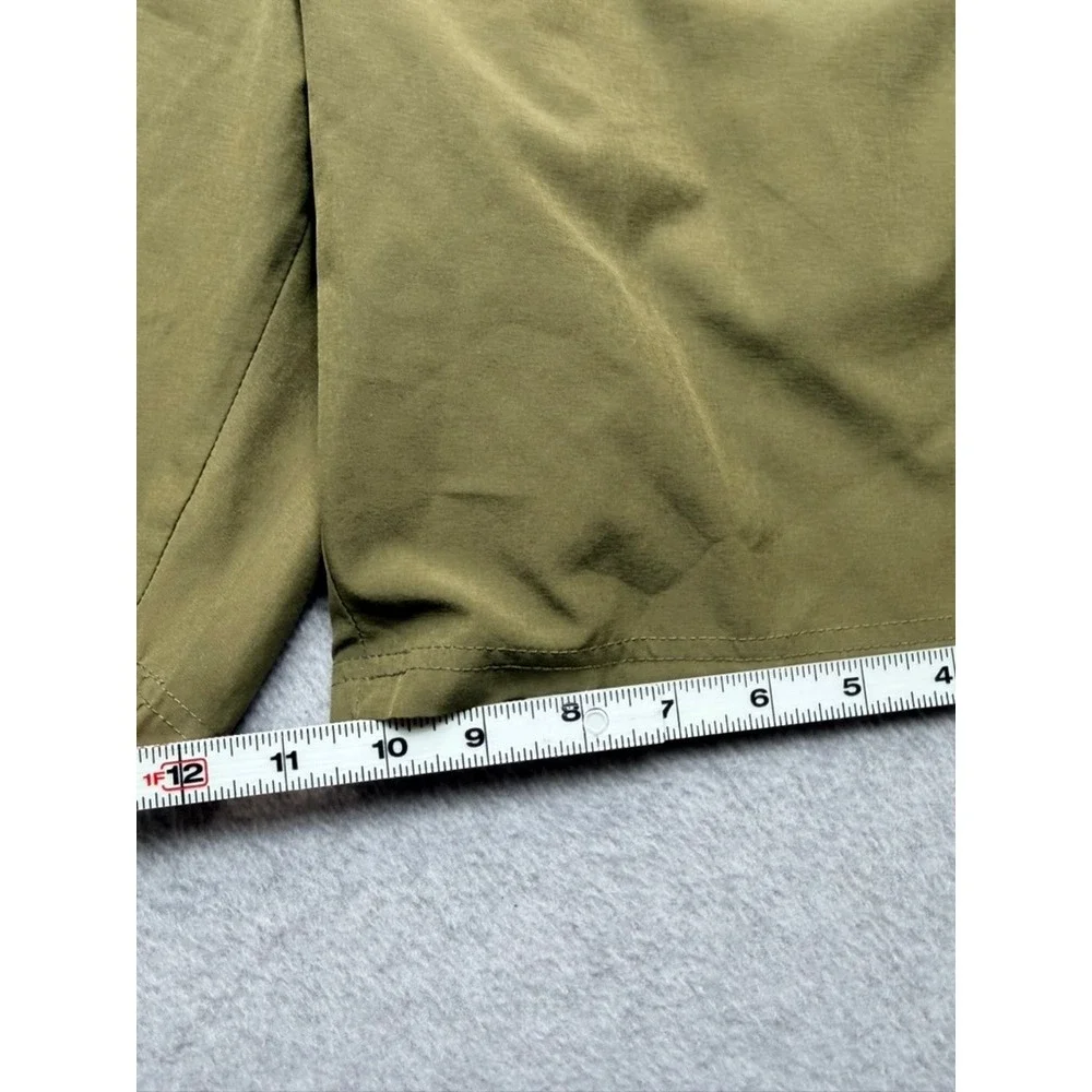 Spyder Mens Olive Green Athletic Training Shorts Reflective Zippers M